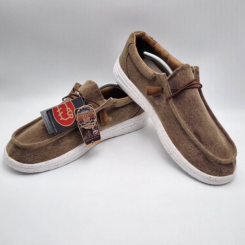 Lamo Men's‎ Canvas Slip-On Khaki Shoes Sneakers JIAXING09  NWT